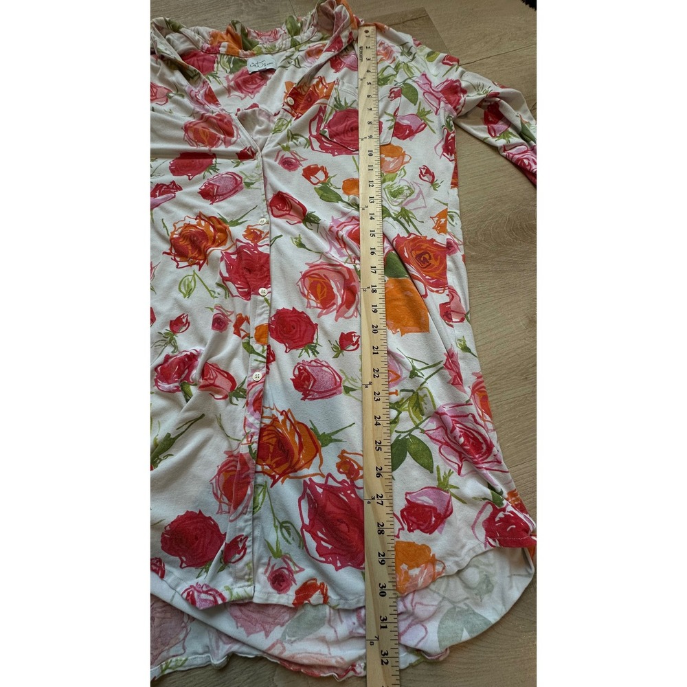 The Cat's Pajamas Pima Cotton Nightshirt Womens L Floral Cottagecore - Picture 8 of 8